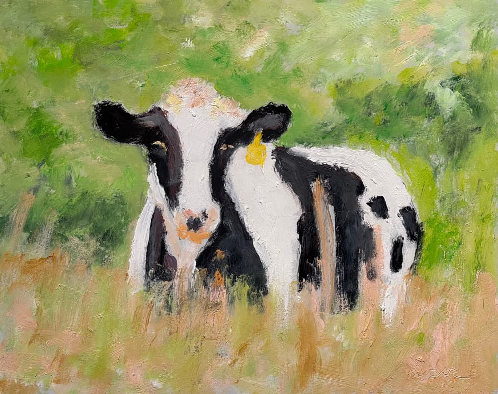 Peaceful Pasture Cow by Richard Gombar — canvas wall art