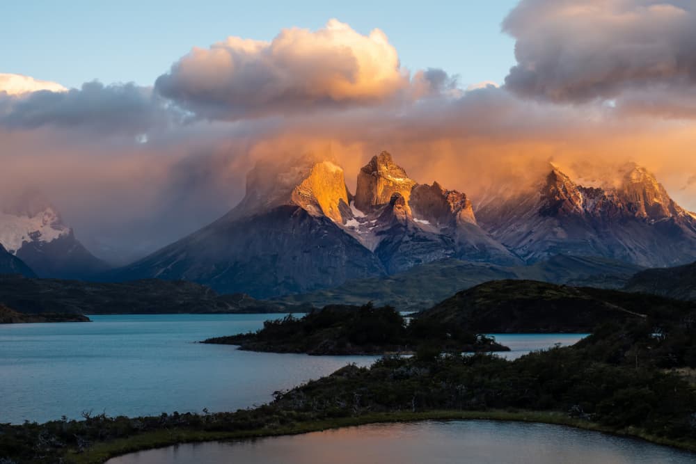 Golden Mountain Peaks by Michel Groleau — canvas wall art