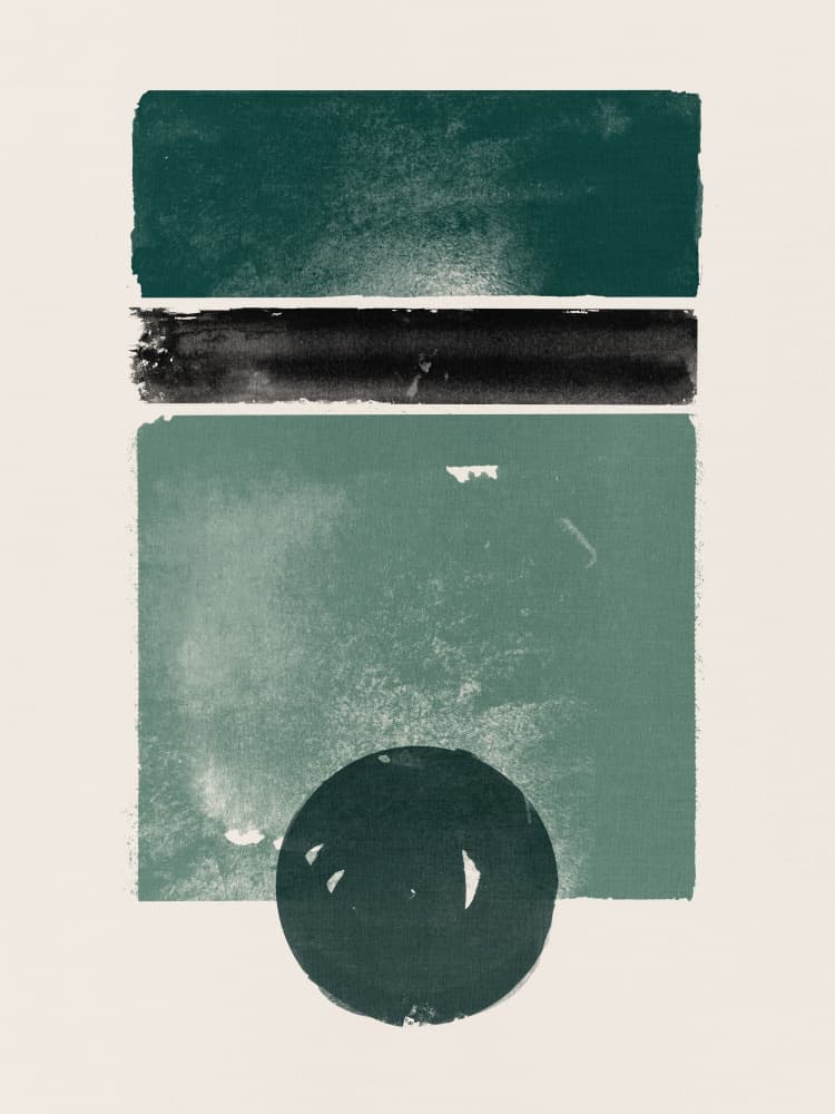 Geometric Green Serenity by Ema Paraschiv — canvas wall art