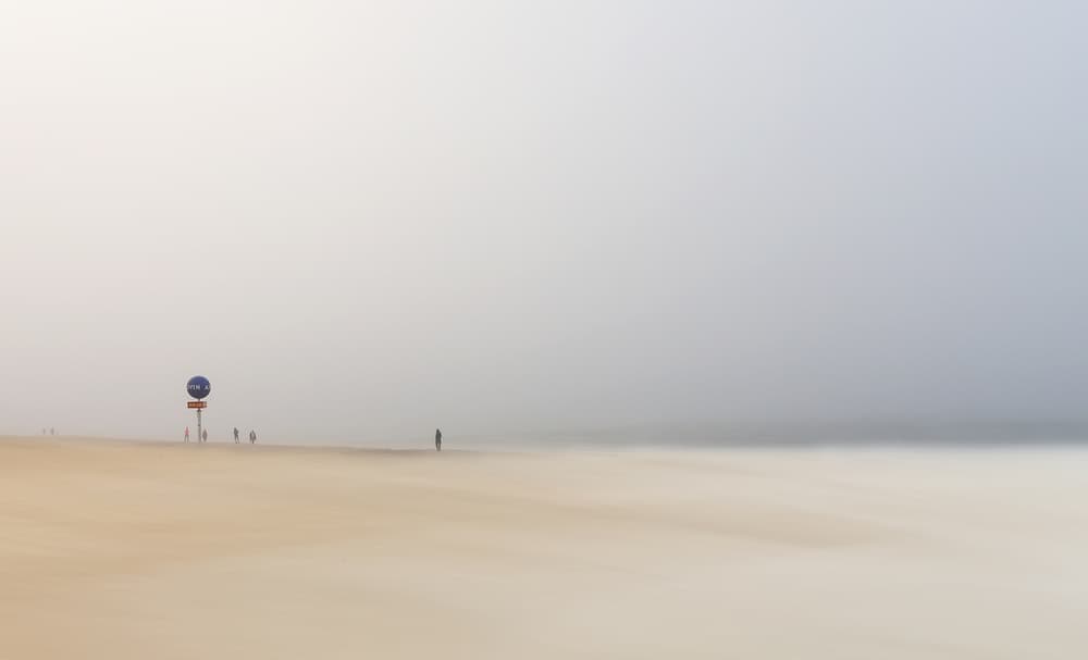 Misty Beach Horizon by Uschi Hermann — canvas wall art