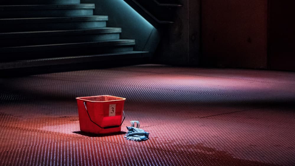 Mysterious Cleaning Scene by Lus Joosten — canvas wall art
