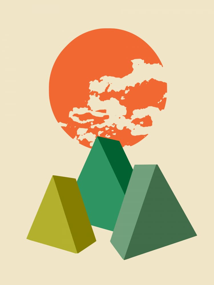 Sunny Geometric Landscape by Little Dean — canvas wall art