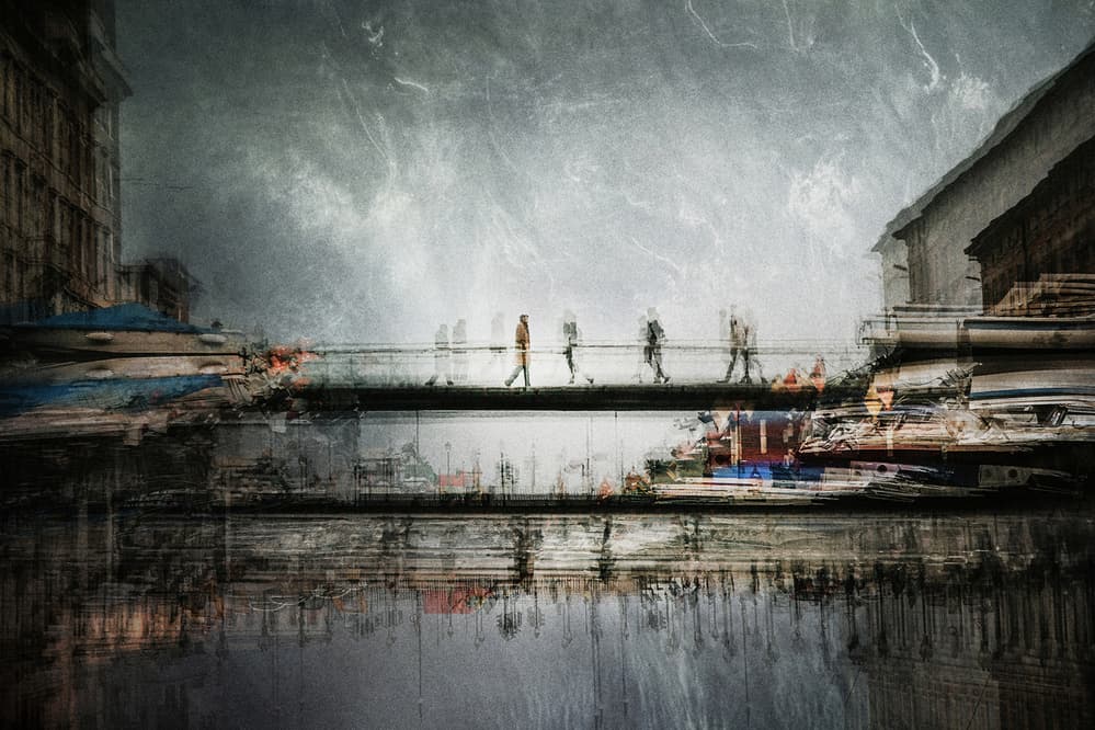Moody Urban Reflections by Damijan Sedevcic — canvas wall art