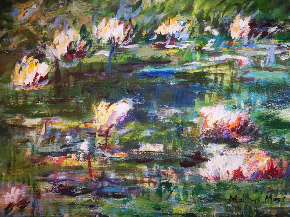 Vibrant Water Lilies by Matthys Moss — canvas wall art