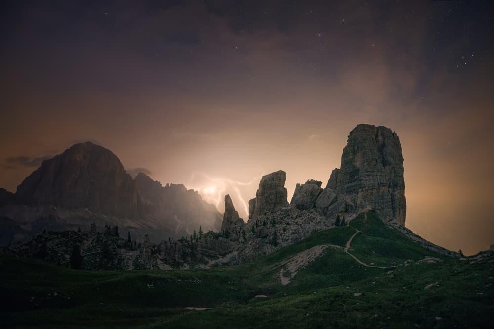 Dolomites Night Storm by David Martin Castan — canvas wall art