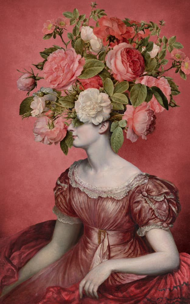 Elegant Rose Portrait by Marja van den Hurk — canvas wall art