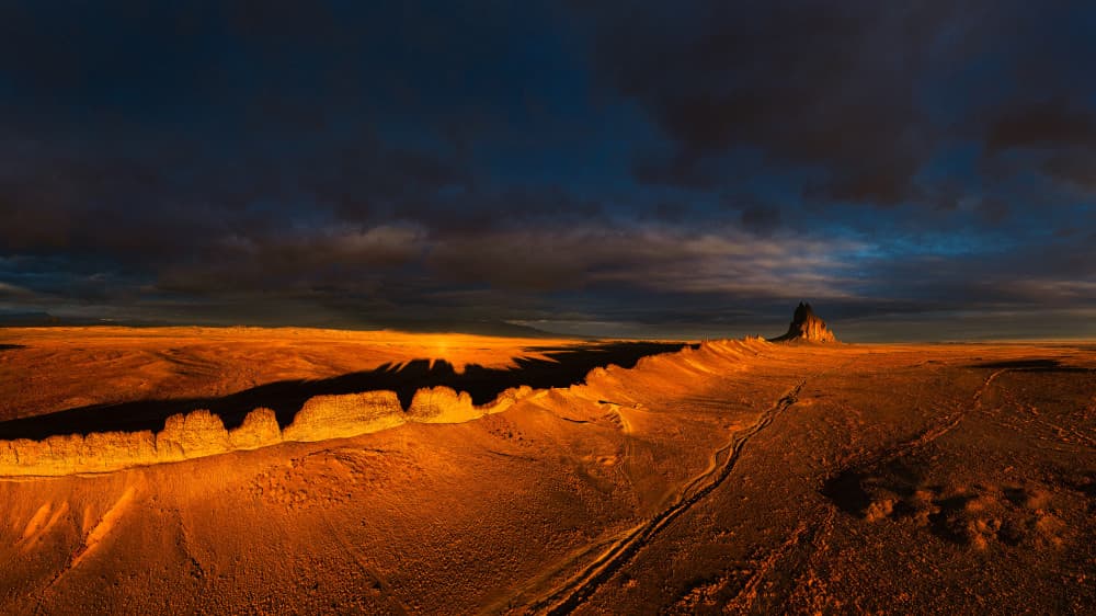 Golden Desert Shadows by John Fan — canvas wall art