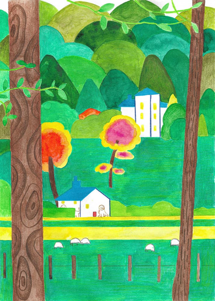 Idyllic Green Hills Village by Zhigang Zhang — canvas wall art