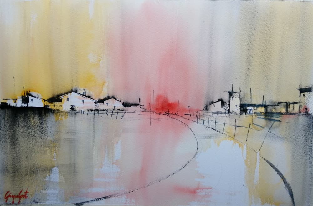 Waterfront Village Colors by Giorgio Gosti — canvas wall art