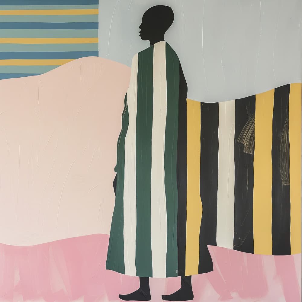 Colorful Striped Silhouette by SHANDU — canvas wall art