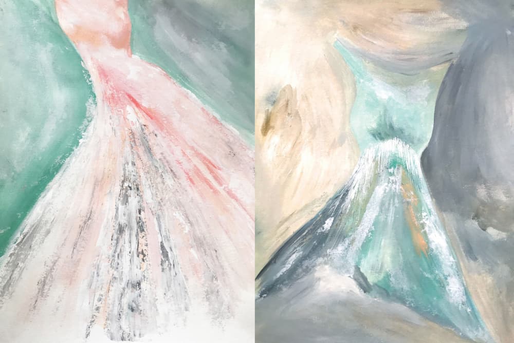 Ethereal Dress Waterfall by Breanna Megan Studio — canvas wall art