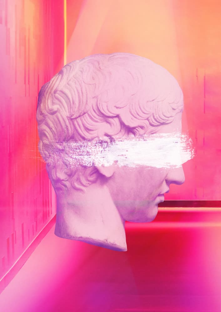 Pink Vaporwave Bust by Talitha McQueen — canvas wall art