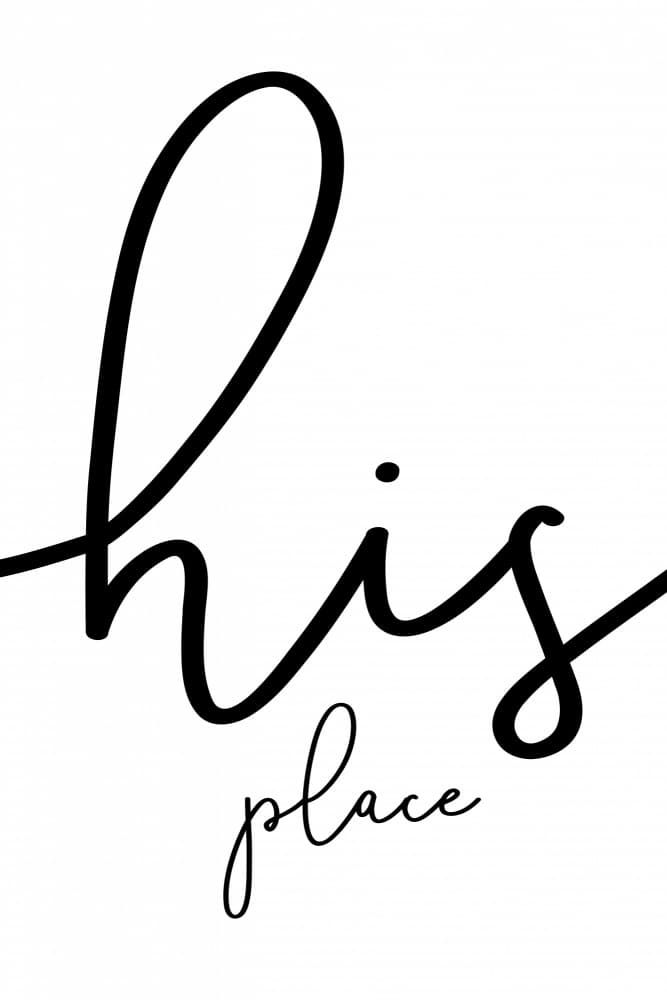 His Place Script Quote by Melanie Viola — canvas wall art