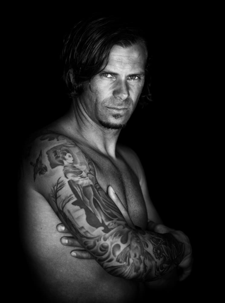 Intense Tattooed Man by Goran Jovic — canvas wall art