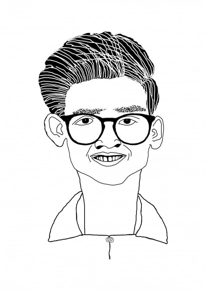 Happy Boy With Glasses by XHOZUCAN — canvas wall art