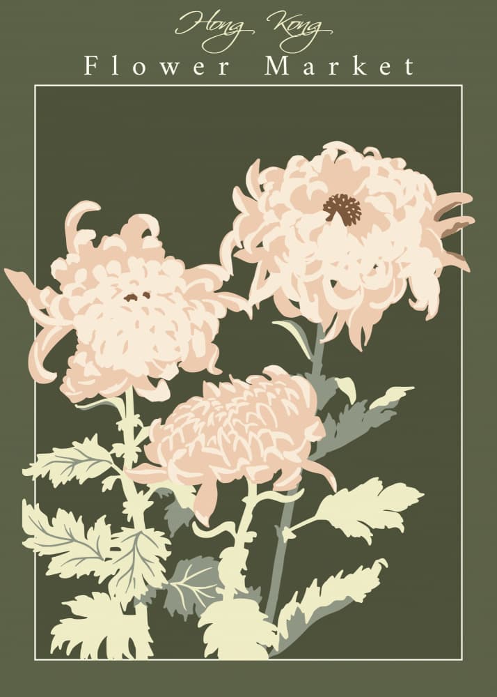 Hong Kong Flower Market Chrysanthemums by Annick — canvas wall art