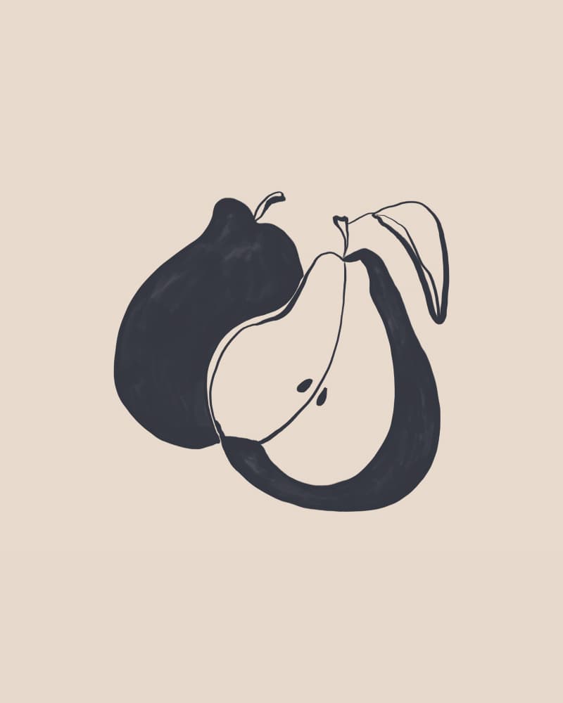 Minimalist Sliced Pears by Ivy Green Illustrations — canvas wall art