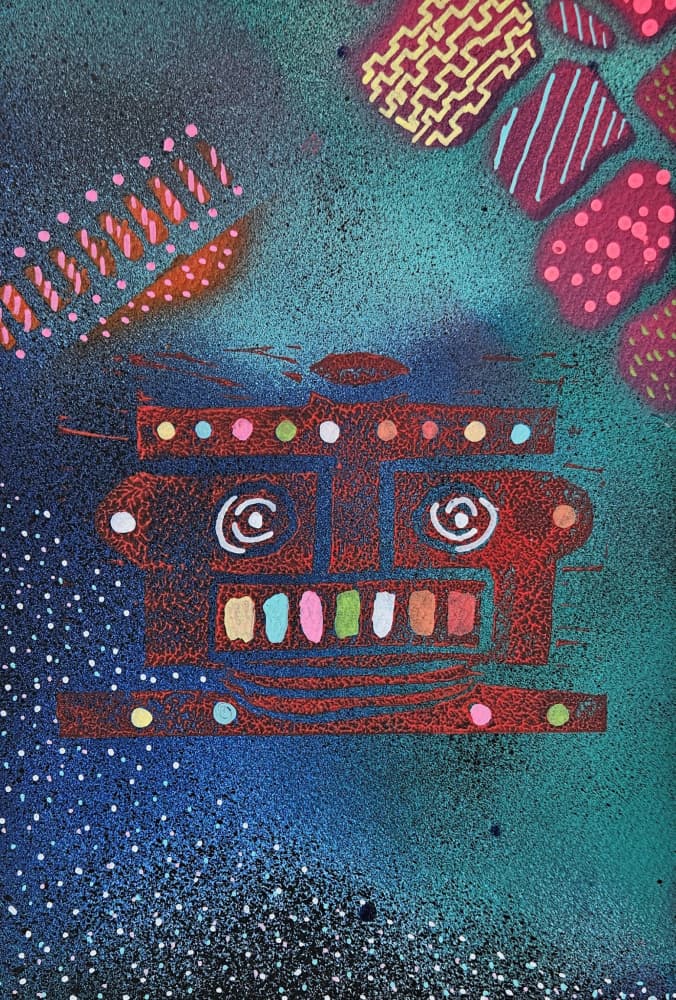 Vibrant Cosmic Character by Olea Huuska — canvas wall art