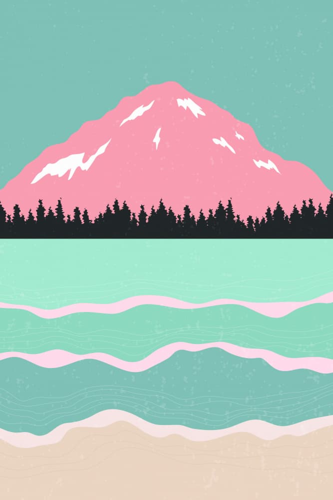 Pink Mountain Beach by jay stanley — canvas wall art