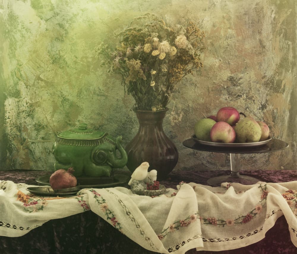 Rustic Elephant Still Life by UstinaGreen — canvas wall art