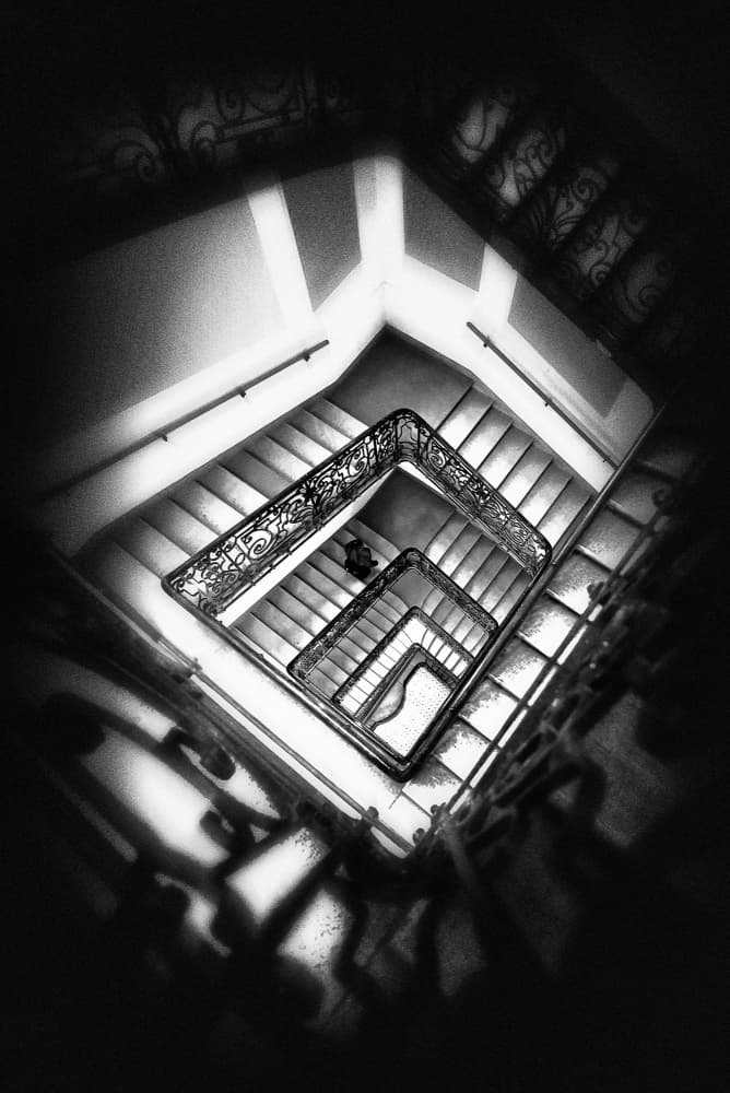 Elegant Spiral Staircase by Jorge Pimenta — canvas wall art