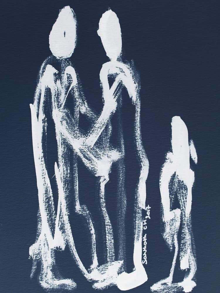 Abstract Family Embrace by Santhosh ch — canvas wall art