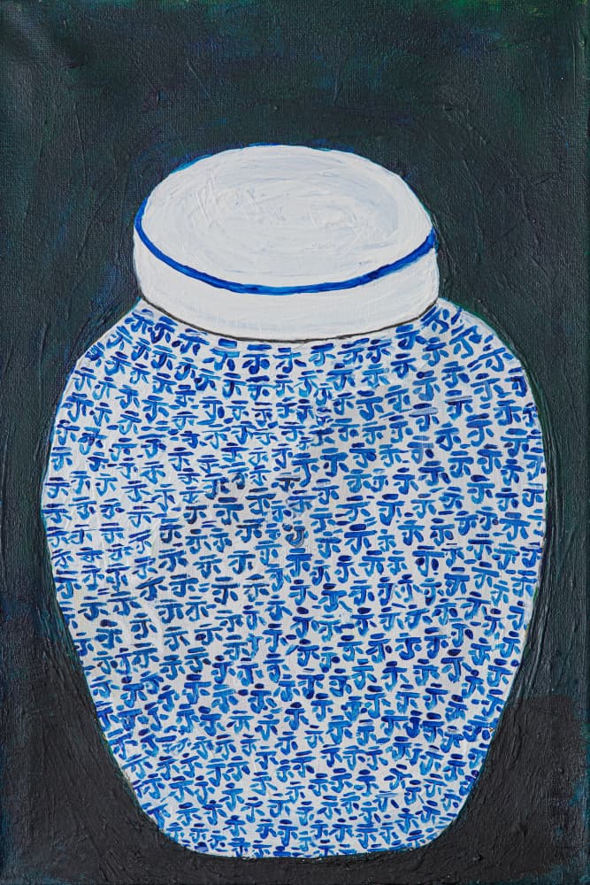Blue and White Ginger Jar by Dale Hefer — canvas wall art
