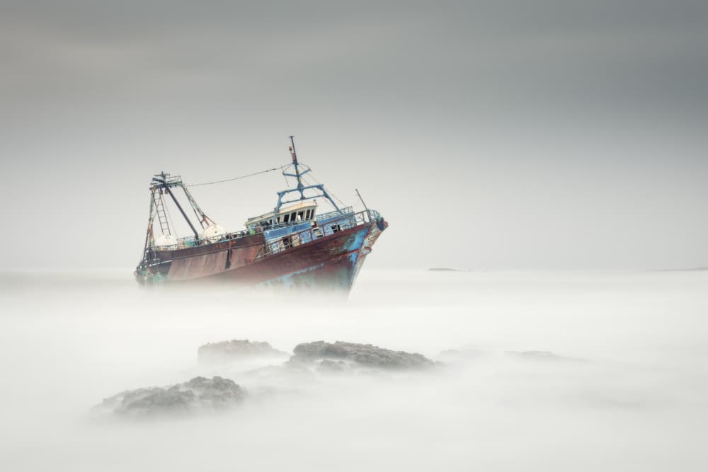 Misty Shipwreck by Rico Cavallo — canvas wall art