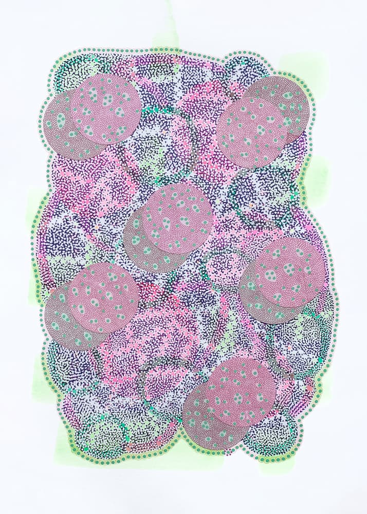 Vibrant Layered Dot Forms by Naomi Vona — canvas wall art
