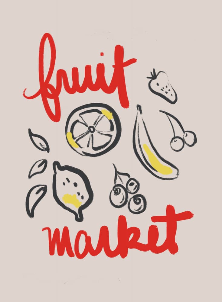 Fruit Market Poster by Anis Illustration — canvas wall art