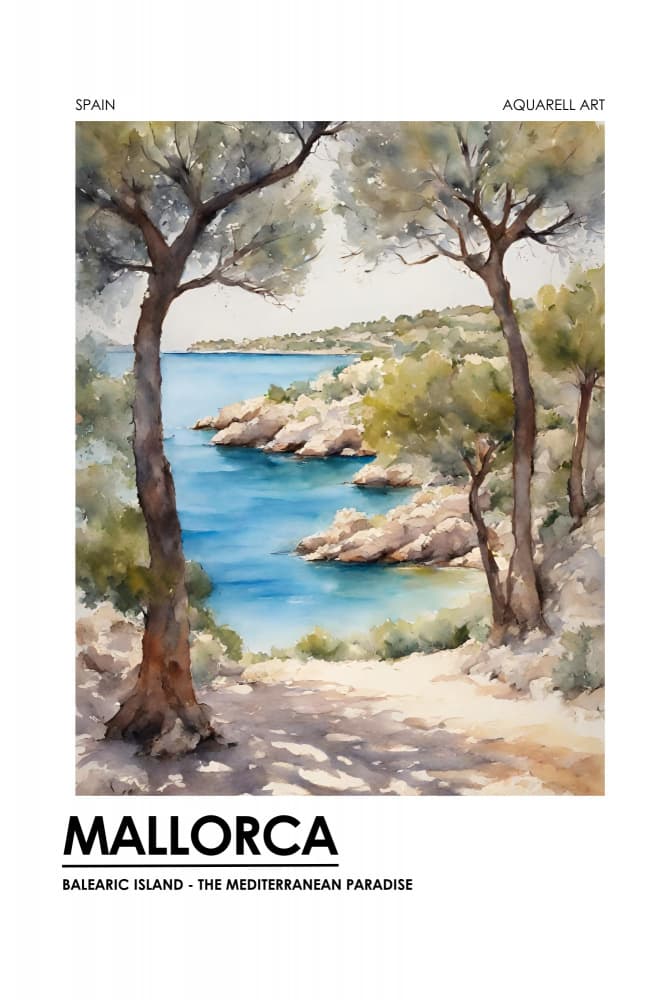 Mallorca Coastal Path by Ohkimiko — canvas wall art
