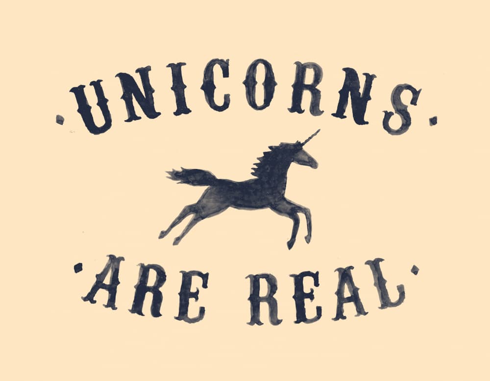 Unicorns Are Real by Florent Bodart — canvas wall art