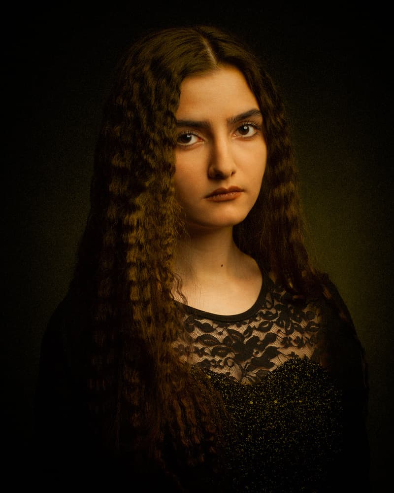 Dark Gaze Portrait by Mehdi Mokhtari — canvas wall art