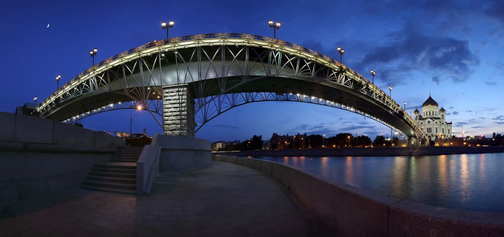 Illuminated City Bridge by Victoria Glinka — canvas wall art