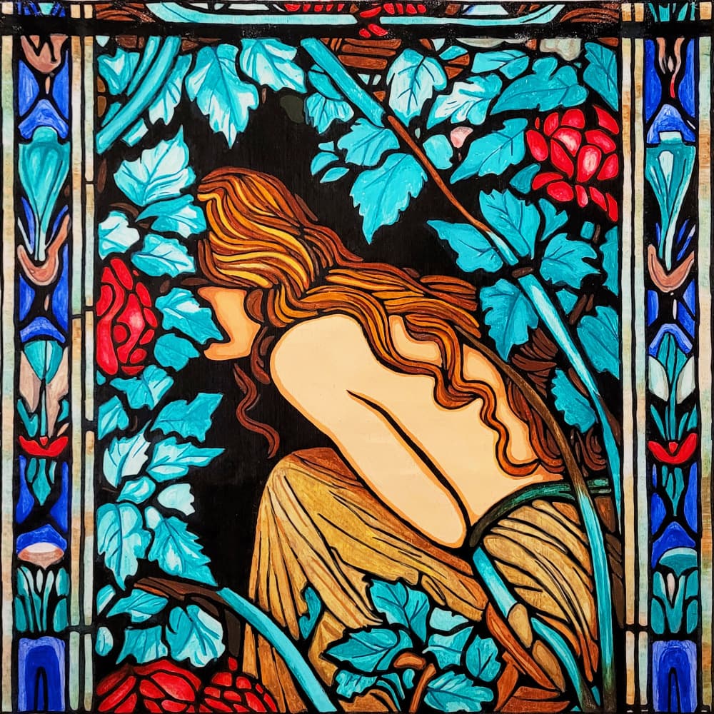 Nouveau Woman in Bloom by Vivian Kim — canvas wall art