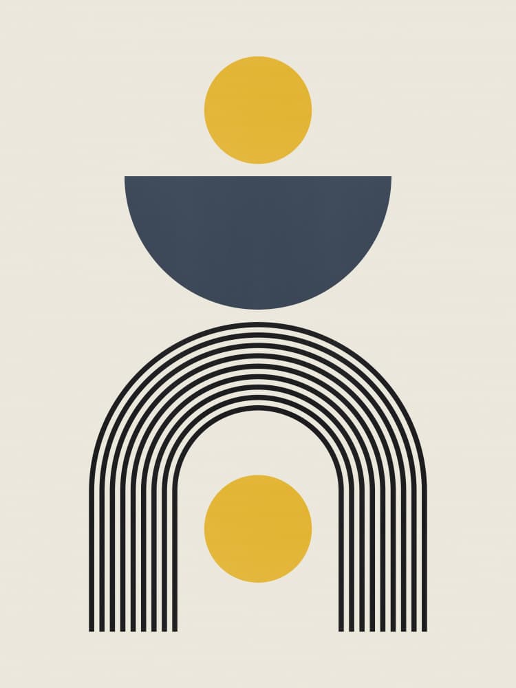 Abstract Sun Arch Shapes by Vitor Costa — canvas wall art