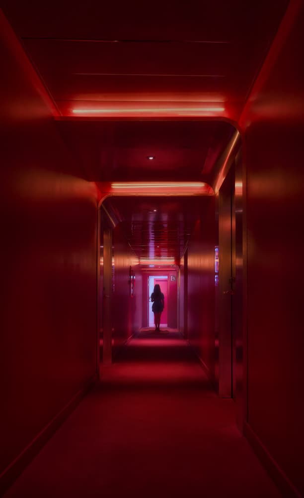 Deep Red Pathway by Carlos Hernandez Martinez — canvas wall art