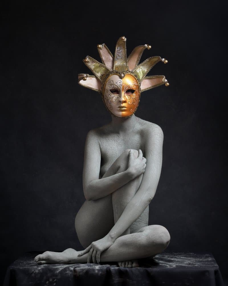 Mysterious Jester Woman by Boris Belokonov — canvas wall art
