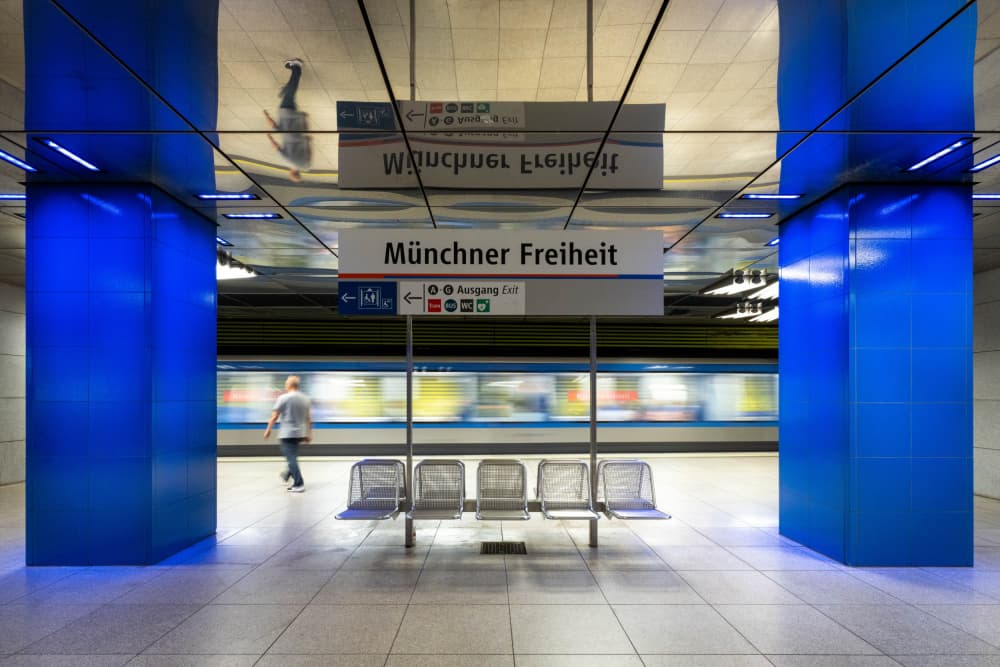 Munich Subway Motion by Dieter Reichelt — canvas wall art