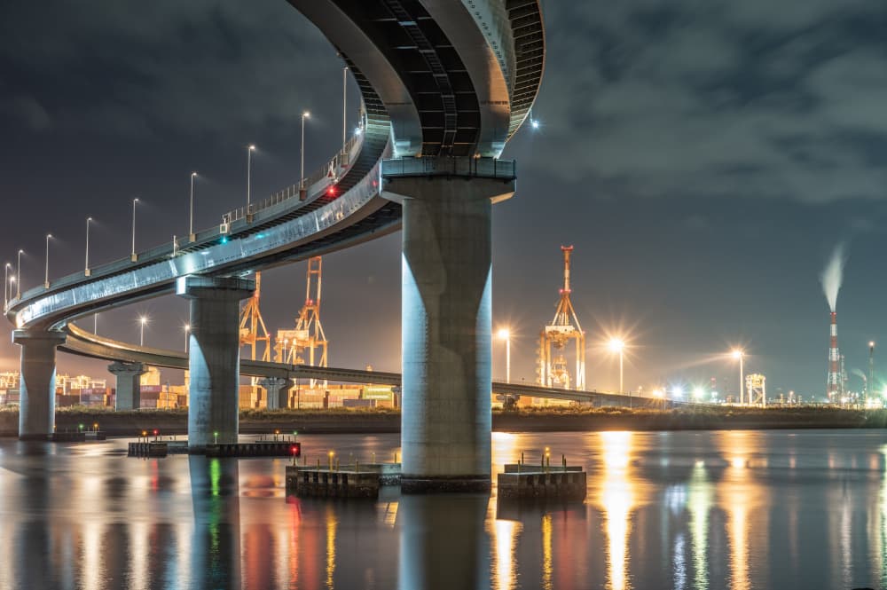 Night Bridge Reflections by Kobayashi Tetsurou — canvas wall art