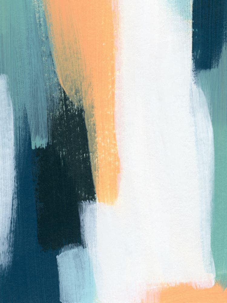 Teal Orange Brushstrokes by Ejaaz Haniff — canvas wall art