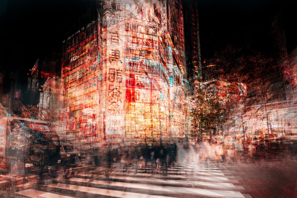 Tokyo Night Motion by Carmine Chiriacò — canvas wall art