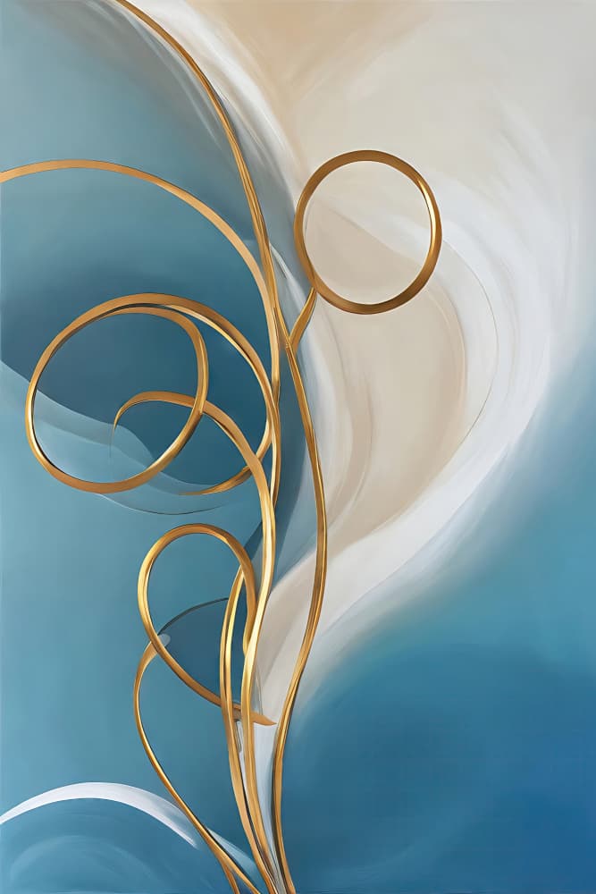 Fluid Golden Curves by Alpenglow Workshop — canvas wall art