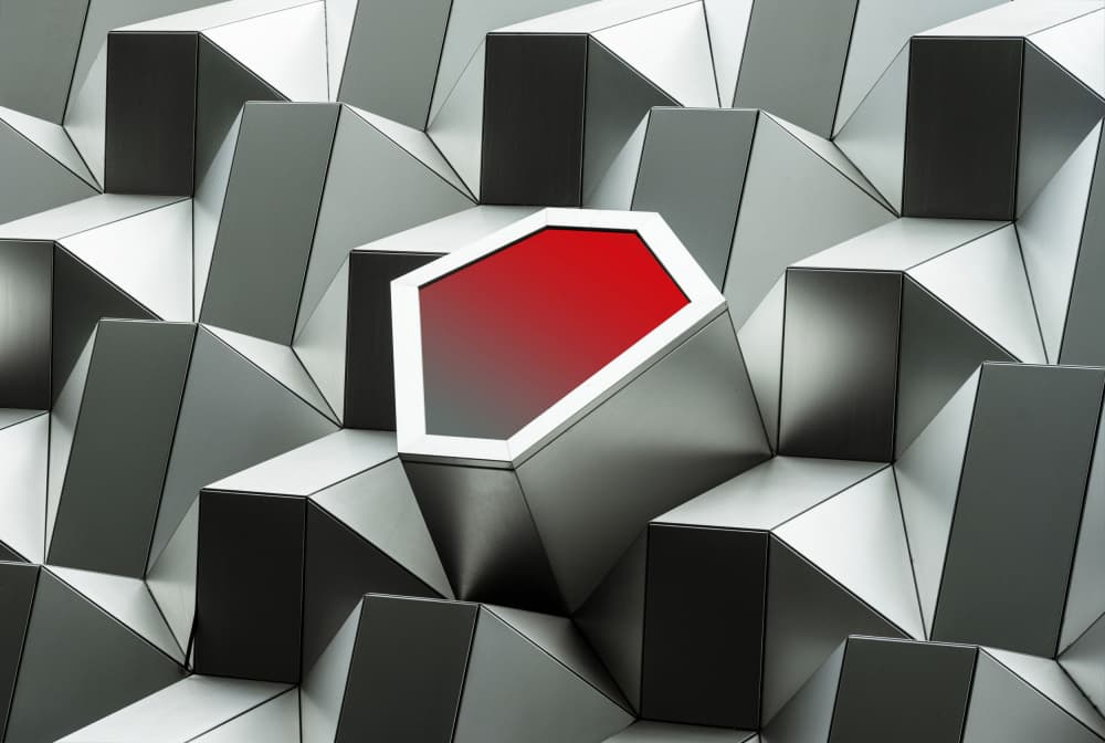 Geometric Red Highlight by fotomarion — canvas wall art
