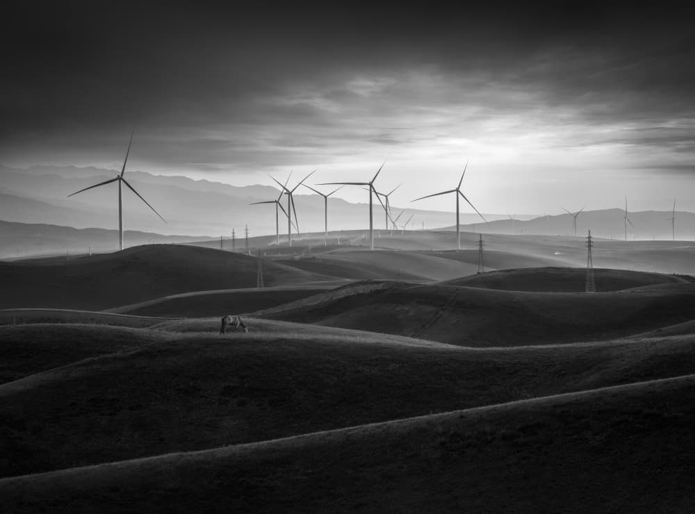 Dramatic Wind Power Landscape by Irene Wu — canvas wall art