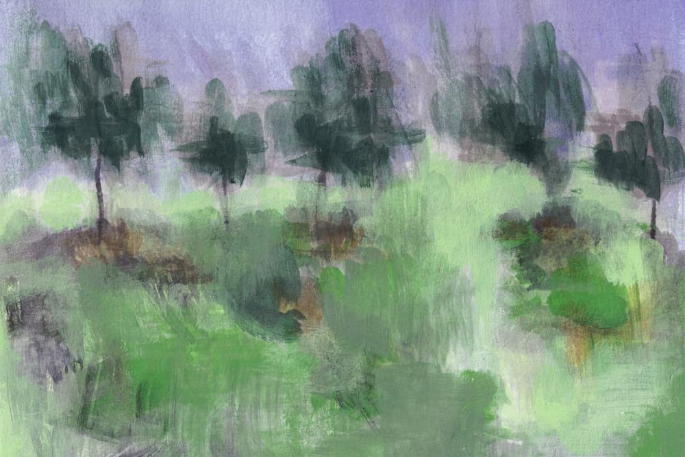 Hazy Green Landscape by Lori Ann Folz — canvas wall art