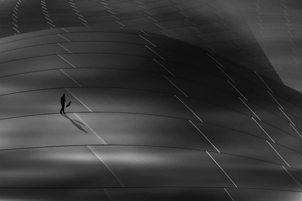 Architectural Shadow Lone Figure by Roxana Labagnara — canvas wall art