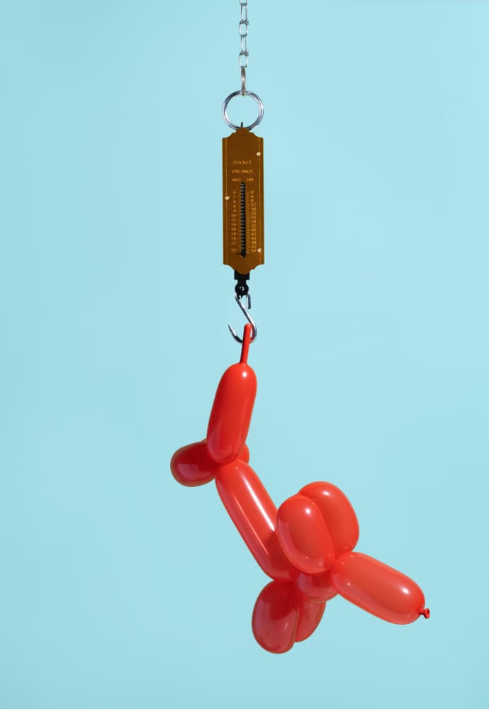 Balloon Dog on Scale by Julia Ramiro — canvas wall art