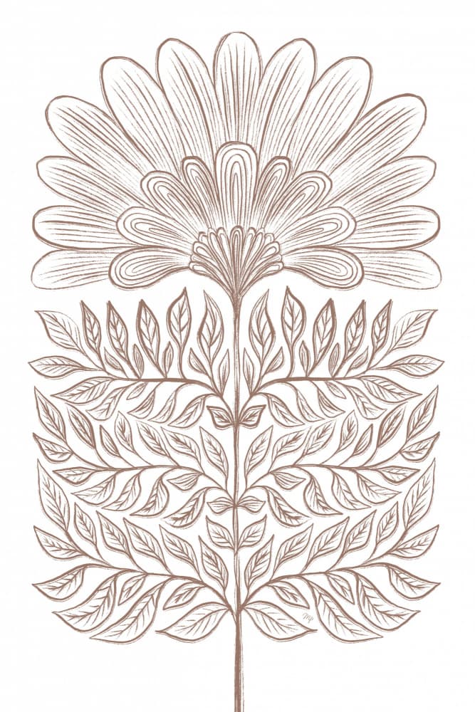 Symmetrical Flower Plant by Martina — canvas wall art