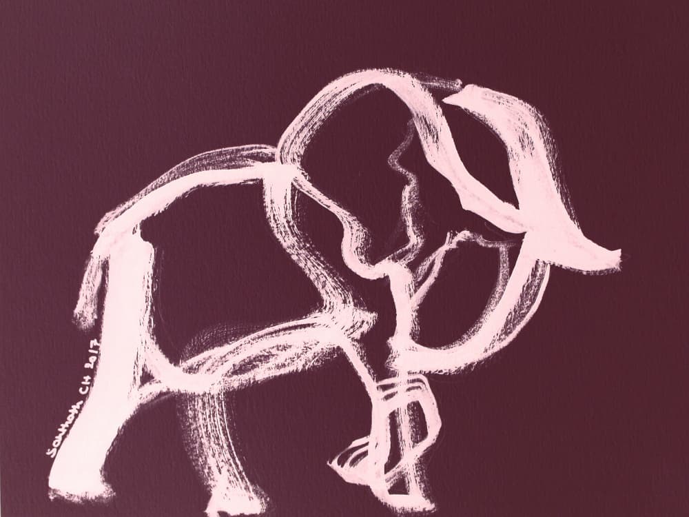 Abstract Pink Elephant by Santhosh ch — canvas wall art
